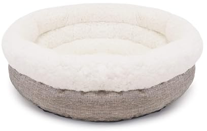 Rosewood Luxury Fleece Lined Plush Oval Dog Bed, 68.5cm