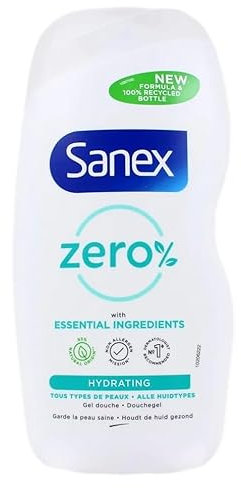 Sanex Lot de 3 gels de douche – Zero% Hydrating – Tous types de peau – 500 ml
