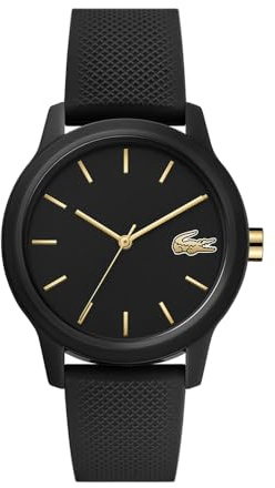 Lacoste Analog Quarzuhr für Damen Kollektion LACOSTE.12.12 Ladies mit Schwarzes Silikonarmband - 2001064