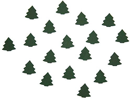 Oblique Unique® 18 Holz Tannen Bäume Weihnachtsbäume Klein - Holzdeko Tischdeko Weihnachtsdeko für Adventskalender Adventskranz Geschenk Deko Weihnachten - Farbe wählbar (Grün)