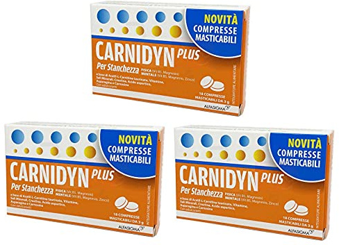 BUYFARMA PROMO PACK - 3X Carnidyn Plus Ny storlek i tuggbara tabletter - 54 tabletter + ÖVERRASKNING