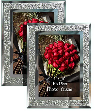 PETAFLOP Bilderrahmen 10x15, Bilderrahmen Glas 2er-Set für Hochzeiten, Häuser, Büros