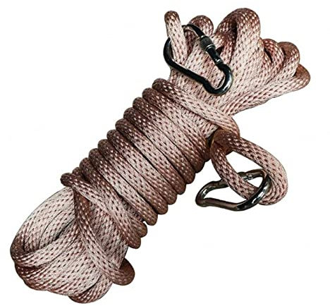 HAMIMI Sicherungsseil Outdoor-Seil Kletterseil Nylon Statisches Seil Rettungsseil Hochfestes Seil Mit 2 Stahlhaken Für Arbeiten in Der Höhe/feuerleiter/abseilen/Sport Camping Usw,12mm-10m