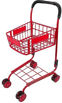 Milageto Puppensammlung, Spielzeug-Einkaufswagen, Kleiner Einkaufswagen, Make-up-Halter, Rollenspiel-Spielzeugmodell, lustiger Kinder-Einkaufswagen für Kinder