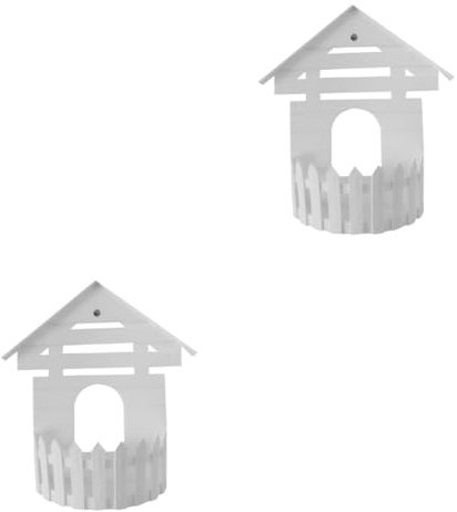 INOOMP 2pièces Pot De Fleurs Mural Plastique Étagère Suspendue Forme De Maison pour Décoration Intérieure Et Rangement Pratique Blanc