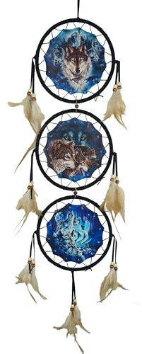 Remorelt Wolf Traumfänger Schlafzimmer Wanddekoration Weihnachten Home Decoration Raumzubehör Feder Dekoration - Einzigartiger Home Craft Wall Pendant (DC01 6Inch Wolf)