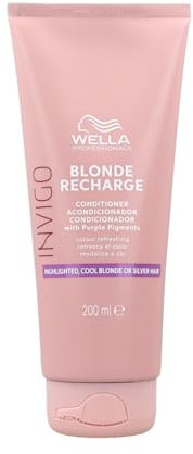 Wella Professionals INVIGO BLONDE RECHARGE Acondicionador - Reaviva y Mantiene el Tono Rubio Frío - Elimina los Reflejos Amarillentos, 250 ml