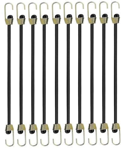 Spanngummi mit Haken, Gummi Spanngurte, Expander mit Goldener Haken, Gummispanner, Gepäckspanner, Für Gepäck, Camping-Zeltplane, 25CM, 10 Stück (Gold)