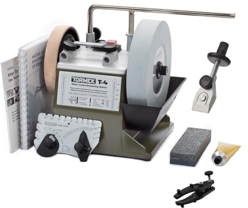 Tormek - Máquina de molienda y desbaste T-4 Bushcraft - Actualización 2024 con AX-40