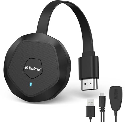 Cweopo Adaptateur HDMI sans fil 2,45 GHz pour clé TV, projecteur, moniteur, adaptateur Wi-Fi Miracast Full HD 1080p compatible avec iPhone, iPad, PC, Android et Windows