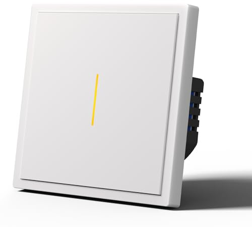MVAVA Alexa Lichtschalter, WLAN-Smart-Lichtschalter kompatibel mit Alexa/Google Home, Unterputz funktioniert mit Tuya/Smart Life App, Neutralleiter, 1 Fach 1 Weg, Weiß