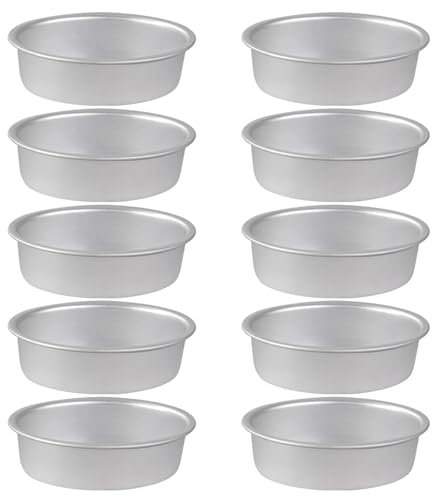Zkydhbd 10 stampi per torte in alluminio ovali per torte formaggio, stampi antiaderenti per torte di formaggio stampi per torte di formaggio