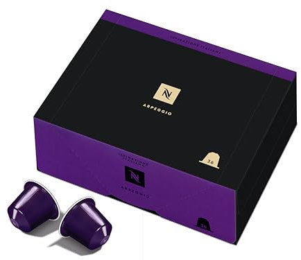Nespresso Original Coffee Pods - 36 Inspiranzione Arpeggio Capsules for Nespresso Machines. Make Espressos, Cappuccino and Macchiato at home. A short dark roast, intensity 9 coffee. Recyclable Pods