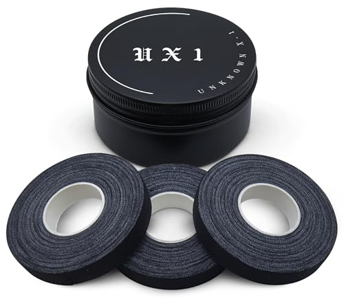 UX1 Finger Tape for BJJ (1.0cm x 10m, 3 Rolls) – Premium Cotton Athletic Tape for Jiu-Jitsu, MMA, Climbing – Sweatproof & Non-Slip – Includes Tin Storage Can (Black)