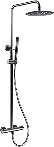 Kitchen Faucet Juego de Mezclador de Ducha termostática, Grifo de baño de Ducha de Montaje en Pared multifunción con Cabeza de baño con Cabeza de Lluvia, sólido de Ducha de Ducha con Cabeza de Ducha