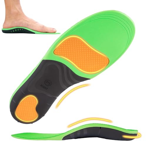 Plantillas Ortopedicas para Hombre y Mujer con Soporte de Arco Alta Suavidad y Funcionalidad para Pie Plano y Prevencion de Fascitis Plantar Distribucion de Presion Verde Talla 41-43 EU