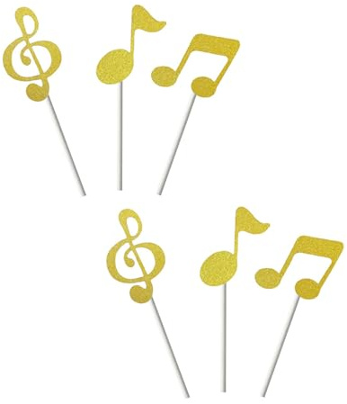 Zeizafa Adornos para Tartas con Forma De Octava Nota para Amantes De La Música Eventos De Cumpleaños Manualidades De Reciclables Accesorios para Fiestas De Magdalenas Adornos para Tartas con Notas