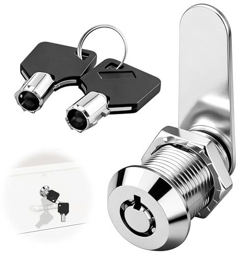 Thread Tubular Cam Lock 20mm, Zinc Alloy Security Drawer Cam Cylinder Lock with 2 Keys Mailbox Locks Cabinet Cylinder Locks for Door Cabinet Mailbox Drawer Cupboard Security Locker Hardware