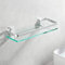 PORTE ITALIANE, Mensola per Bagno, Ripiano in Vetro Temperato da 8mm e Barra in Alluminio, Fino a 5 kg di Peso, 28x12 cm, Argento