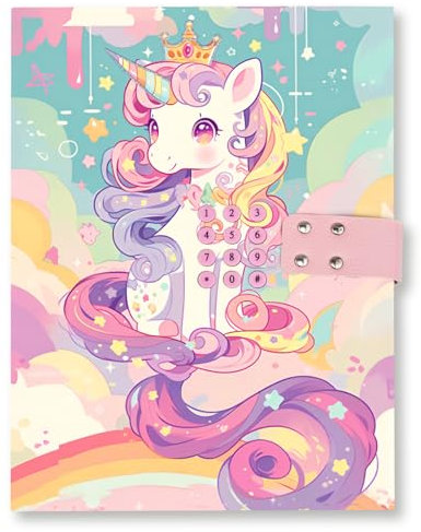 Mowtential Tagebuch Mädchenfür Mädchen (6-15 Jahre)， Tagebuch mit Code, Einho Tagebücher Geschenk, Ideal für Kreatives Schreiben und Persönliche Aufzeichnungen, Das beste Geschenk für Mädchen