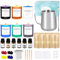 Kerzen Selber Machen Set,236 Pcs DIY Kerzenherstellung Kit,Duftkerze Geschenke Set mit 6 Glas,500g Sojawachs,1 hitzebeständiger Behälter,6 Duftöle,8 Farbblöcke,1 Rührlöffel,Dochthalter Dochte