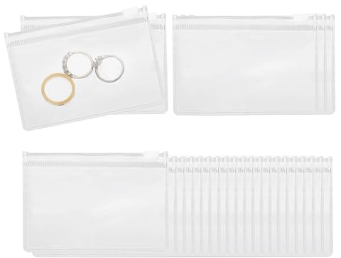 PATIKIL Bolsas de Joyería de Pvc, 25Pcs 4 x 3 Bolsitas de Joyería Transparentes con Cierre de Cremallera Anti Oxidación Auto Sellantes para Almacenamiento de Pendiente, Collar, Pulsera