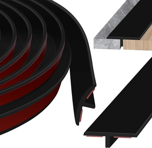 Perfil Transición Suelo en T 200cm x 2cm Tira de Transición de Piso para Suelo para umbrales de puertas y la conexión de lamas laminadas(Negro, 200cm*2cm)