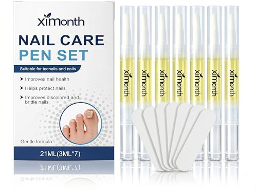 Lápiz para hongos en uñas - Pack 7 uds, Para uñas descoloridas, engrosadas y quebradizas, Fórmula suave de acción rápida