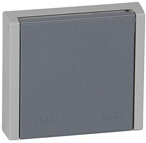 Legrand 055708 Prise de Courant Étanche 3P+N+T à Fixer, Cadre Saillie Plexo Complet Encastré, Boîte Ø67mm, 20A, Gris