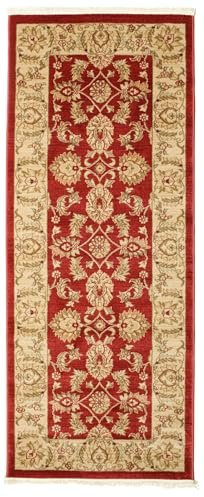 RugVista Ziegler Kaspin, Tappeto, Orientali, 80 x 200 cm, Rettangolare, Pelo medio, Soggiorno, Sala da pranzo, Camera letto, Cucina, Corridoio, Lavabile solo a secco, oeko_tex_100, Rosso