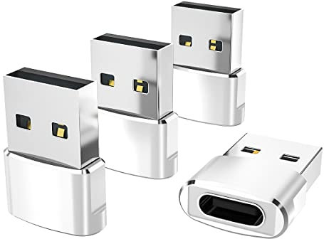 Elebase Adaptador para iPhone 17 Air Pro MAX, Adaptador USB a USB C 4 Pack,Conector de Carga Tipo C Hembra a USB A Macho para Apple 16 15 14 13, iWatch 11 10, iPad 8 9 10 Air 4 5 Mini 6 6th 7