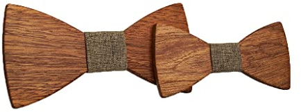 HZQIFEI 2PCS Noeud Papillon Bois, Nœud Papillon en Bois pour Enfant Homme pour les Soirées, Fêtes, Mariages, Cérémonies (Style#60)
