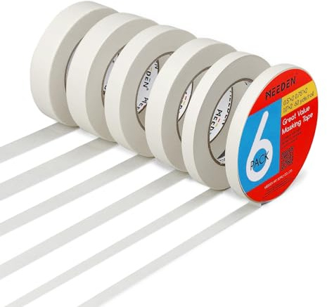 MEEDEN 6 paquetes de cintas de artista 0,5 , 0,75, 1,0 , longitud total 1082,7 Ft (330m), sin ácido blanco, fáciles de quitar y muy adecuados para pintura, dibujo, lienzo, papel