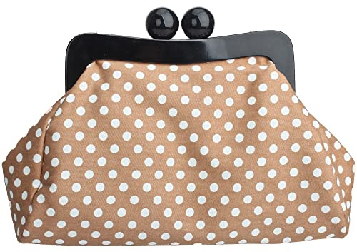 Menurra Bolso de noche con lunares para mujer, bolso de mano para boda, fiesta, bolsa de cóctel, café (A-Coffee)