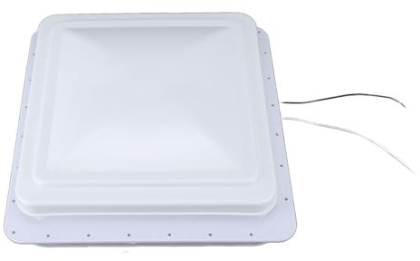 Évent de Toit Universel pour Caravane de 14 Pouces avec Ventilateur Réversible 12 V pour Remorque de Camping-car Blanc