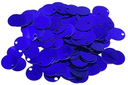 Paillettes rotonde piatte da 20 mm, 285 pezzi da 20 mm, foro 4 mm, colori misti, paillettes acriliche – 50 grammi (blu navy)
