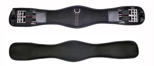Preto Sottopancia sintetica da dressage in memory foam elasticizzato su entrambe le estremità, anatomico, sottopancia per cavallo, anti-sfregamento e anti-gallo, comfort ammortizzante, forma
