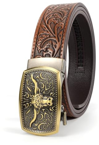 BELTROAD Herren Automatik Ratsche Westerngürtel Leder Cowboy Gürtel für Männer mit Automatik Western Gürtel Herren für Jeans Weihnachtsgeschenke