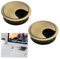 Desk Cable Hole,2PCS Grommets Desk Hole,80mm Zinc Alloy Computer Elasticity Desk Grommets for Tidy Desktop Cable Organizer Home and Office(Bronze)