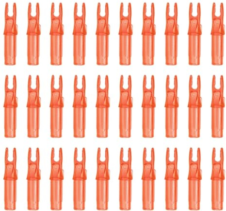 PATIKIL Cocche per Freccia 6.2 mm, 30 Pezzi, Sostituzione Coda Freccia in Plastica per Caccia E Tiro con Arco Ricurvo E Compound, Arancione Trasparente