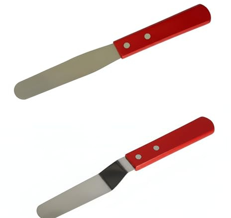 2PCS Palette Knife Set – 6” Offset & Straight Icing Spatulas for Cake Decorating – Stainless Steel Cake Spreader Tools with Wooden Handles – Baking Tools for Pastry, Cookies, Cupcakes