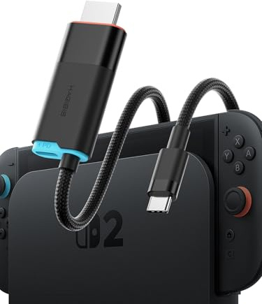 Hagibis Switch2 Dock for Nintendo Switch1/2 & Switch OLED, USB C to HDMI Cable Adapter with 4K@60Hz HDMI, 100W PD, Type-C to HDMI Adapter for Laptop, Tablet, SteamDeck, ROG Ally (Black 4K@60Hz)