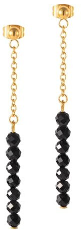 Echter Ohrring aus Naturstein Perlen - Turmalin