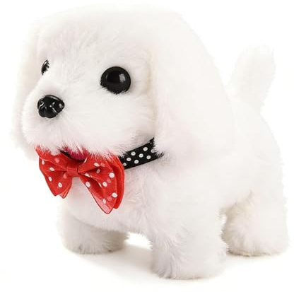 Roboterwelpe – Roboterhund, 18,5 x 12,5 x 13,5 cm, Springender Welpen, der den Schwanz bewegt | Plüschtier aus realistischen Robotern, für und Mädchen, Geburtstag, Tag