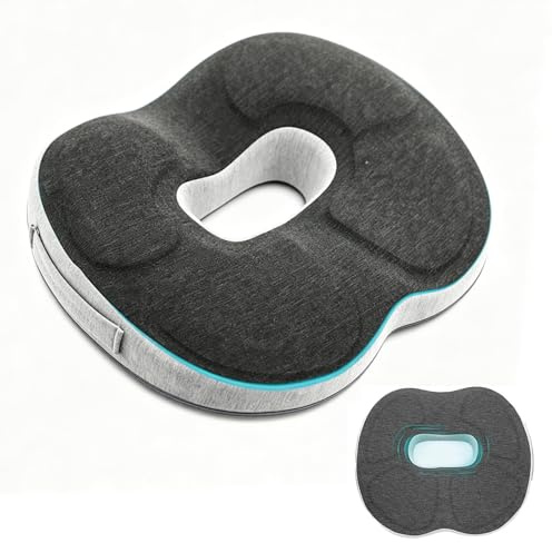 Wapasezyar Cojín ortopédico para asiento de dona, eficaz para hemorroides, problemas de próstata, coxis, ciática y dolor de espalda, ideal para uso en casa, oficina