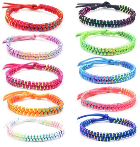 Solvio Friendship Bracelets Set, 10 Pcs Handmade Woven Braided Bracelets