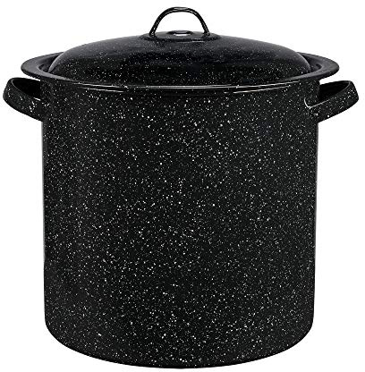 Granite Ware 15.5 Qt Stock Pot with Lid - Speckled Black