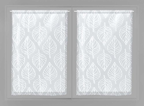 Soleil d'ocre Visillo para Puerta Ventana Maud, Blanco, 60 x 120 cm