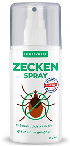 Silberkraft Zeckenspray 100 ml, Anti-Zecken-Mittel, Schutz vor Zecken und Mücken, für Körper und Kleidung, Abwehr und vertreiben, mit Zitronen-Duft
