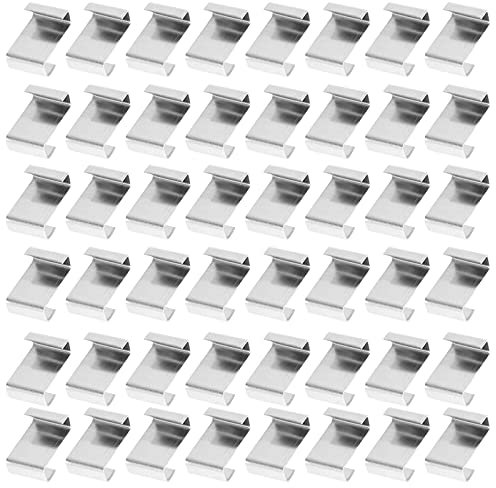 BEHAHAI 50 PCS Glass Z Clips, Greenhouse Glass Clips Stainless Steel Z Overlap Clips Greenhouse Glass Pane Fixing Clips Greenhouse Glazing Clips Greenhouse Glass Clamps for Greenhouse Glass…